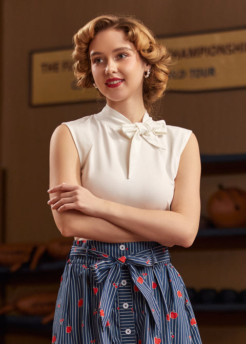 Retro Rendezvous top med bindekrave-2