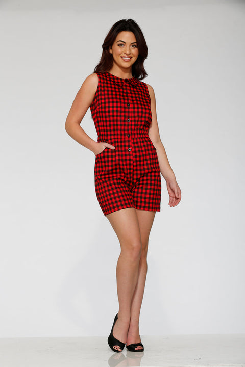 Sort&Rød Skakmat Romper-5