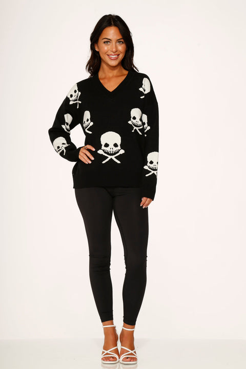 Sort Kranier Sweater-2