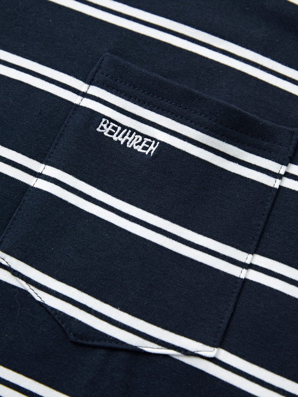 Men's Stripe Print Pull Over Long Sleeve Tee-4