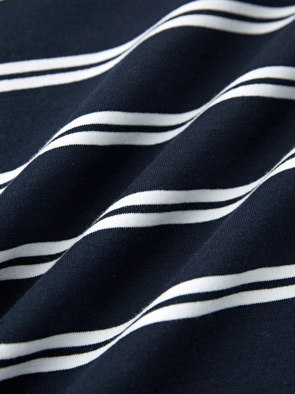 Men's Stripe Print Pull Over Long Sleeve Tee-5