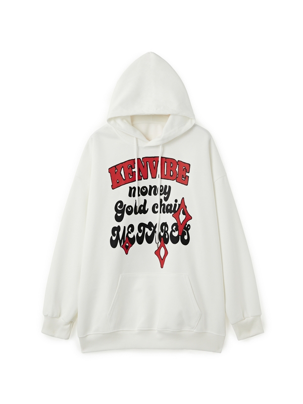 Men's Flocking Print Oversized Hoodie-2