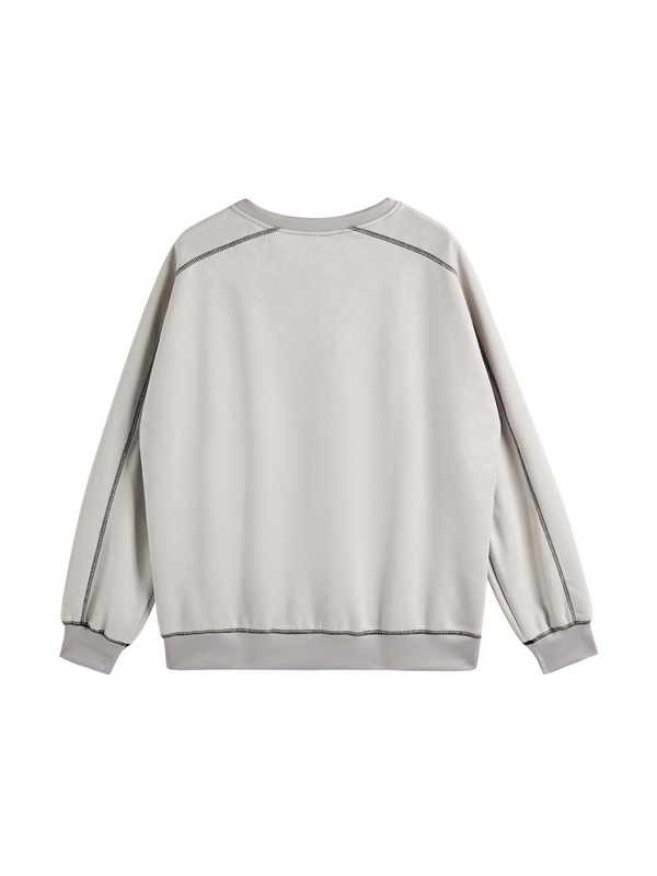 Men's Distressed Stitch Detail Splice Long Sleeve Tee-1