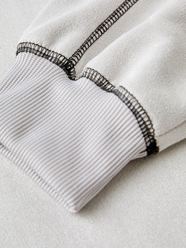 Men's Distressed Stitch Detail Splice Long Sleeve Tee-4