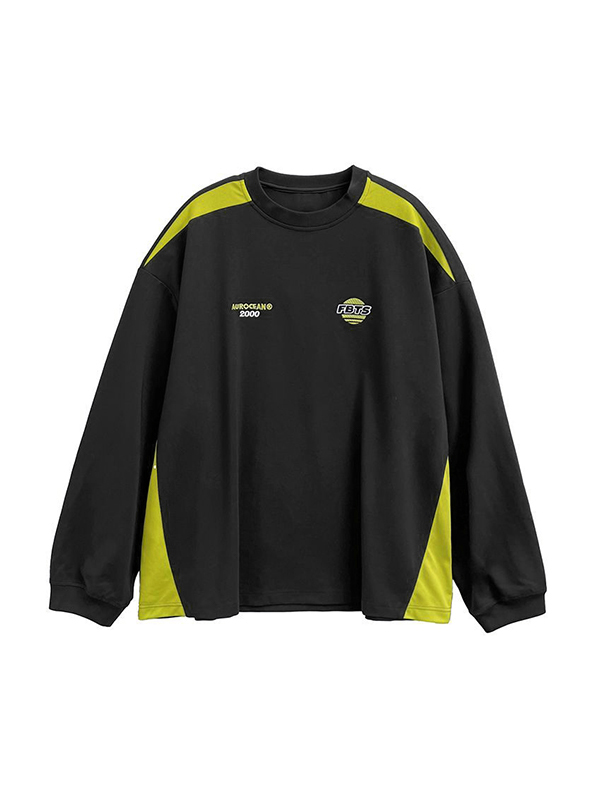 Men's Contrast Color Splice Print Sweatshirt-1