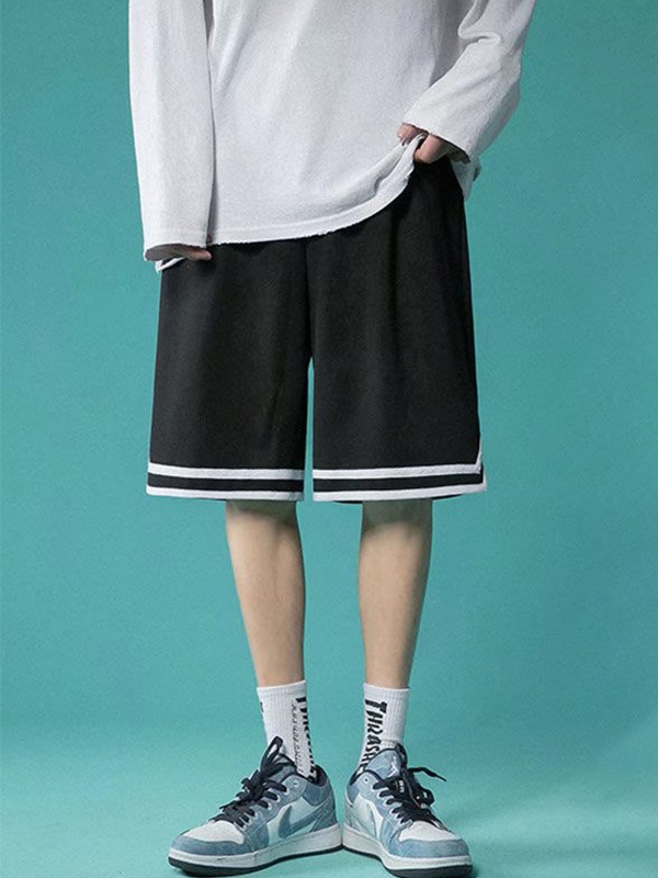 Men's Contrast Striped Thin Shorts-1