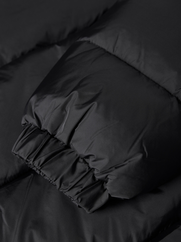 Solid Drawstring Hem Short Puffer Jacket-6