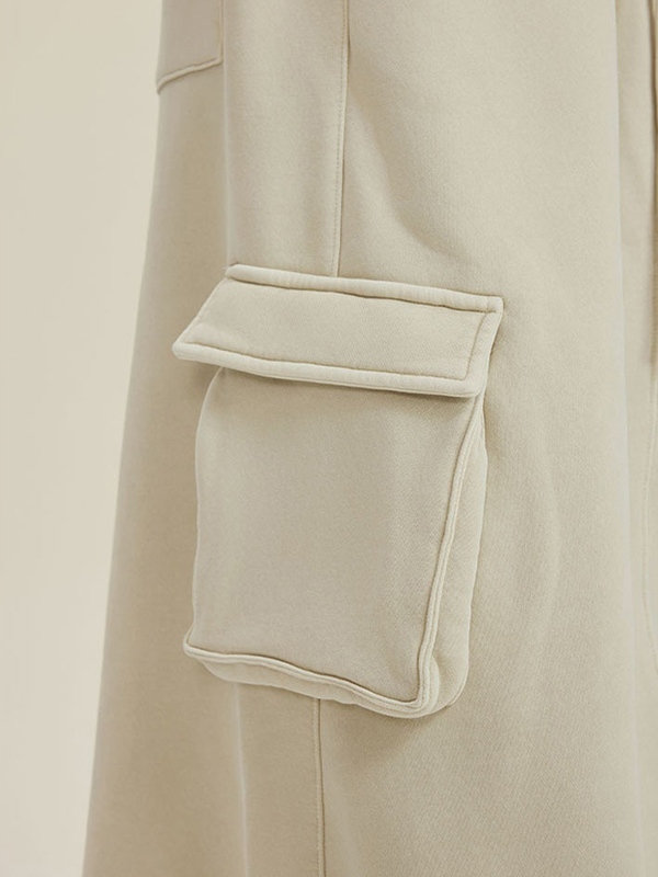 Multiple Pocket Back Slit Cargo Maxi Skirt-4