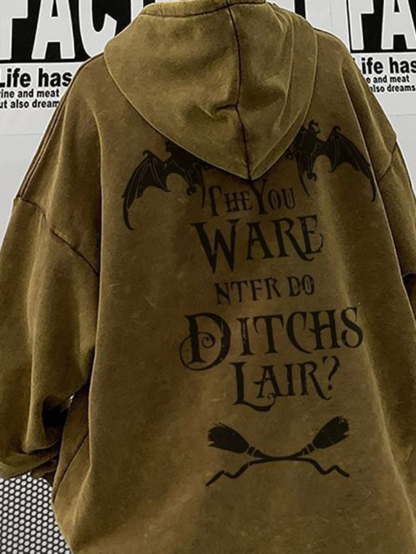 Men's Distressed Washed Print Oversized Hoodie-1