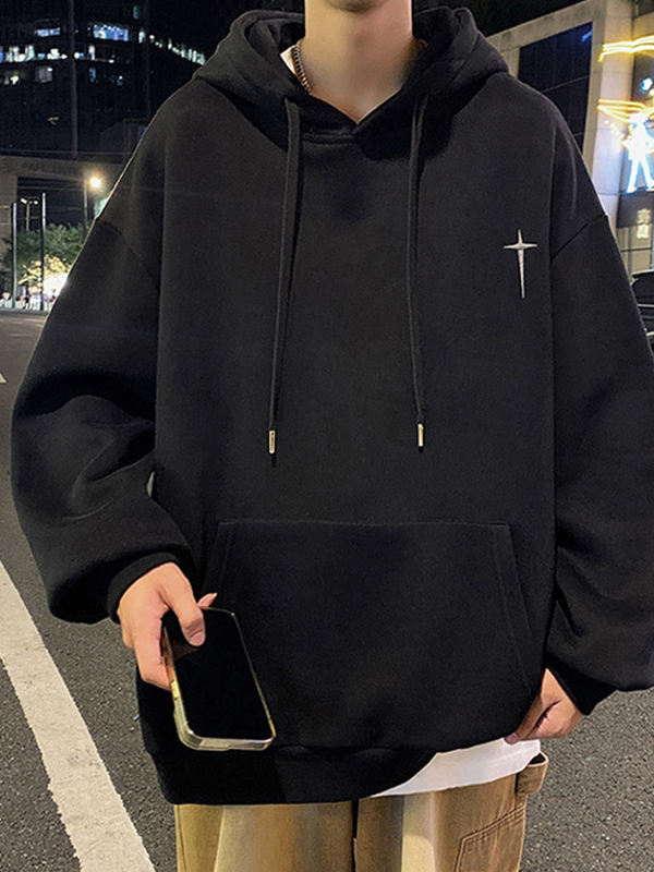 Men's Embroidery Embellished Oversized Hoodie-1
