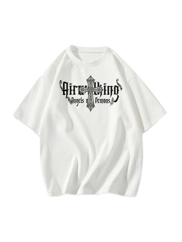 Men's Vintage Cross Print Short Sleeve Tee-1