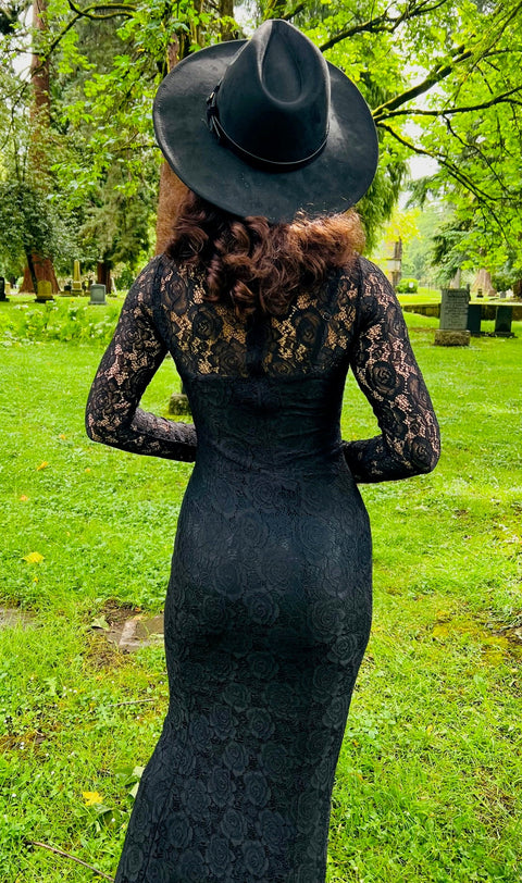 Persephone - Dødelig Transparent Blomsterblond Maxikjole-1