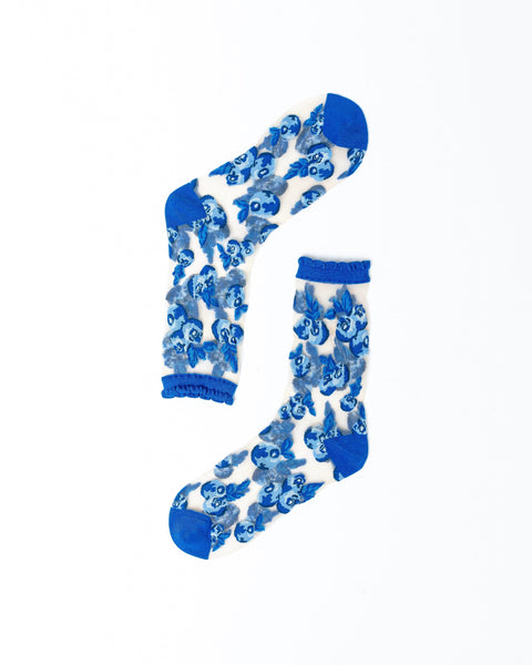 Blåbær Ruffle Transparent Crew Sok-2