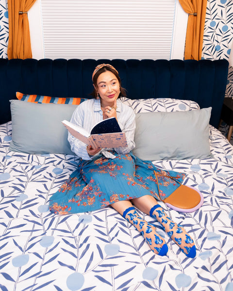 Blåbær Ruffle Transparent Crew Sok-4