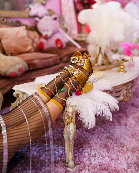 Pearls&Jewels Sort Transparent Ankelstrømpe-5