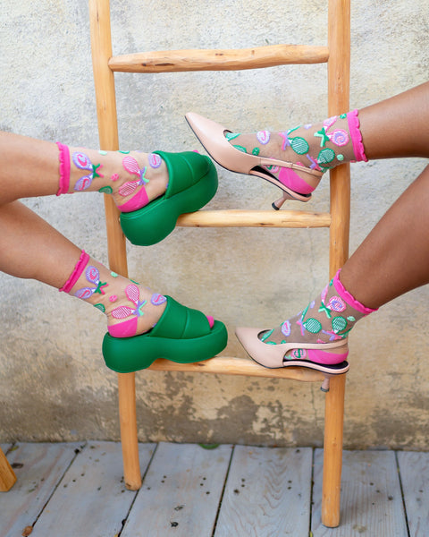 Tenniscore Ruffle Sheer Crew Sok-2