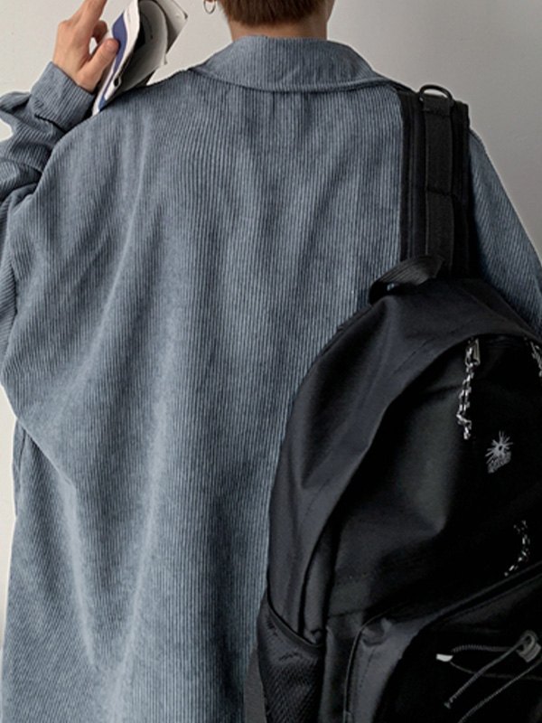 Men's Casual Corduroy Long Sleeve Shirt-3