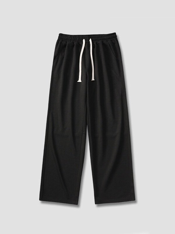 Men's Simple Solid Color Loose Sweatpants-4
