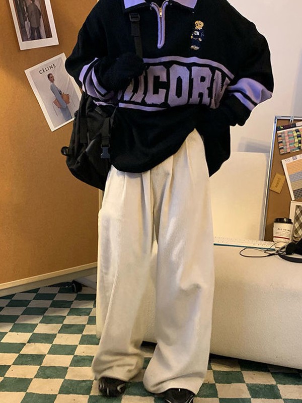 Men's Vintage Half Zip Polo Knit Sweater-4