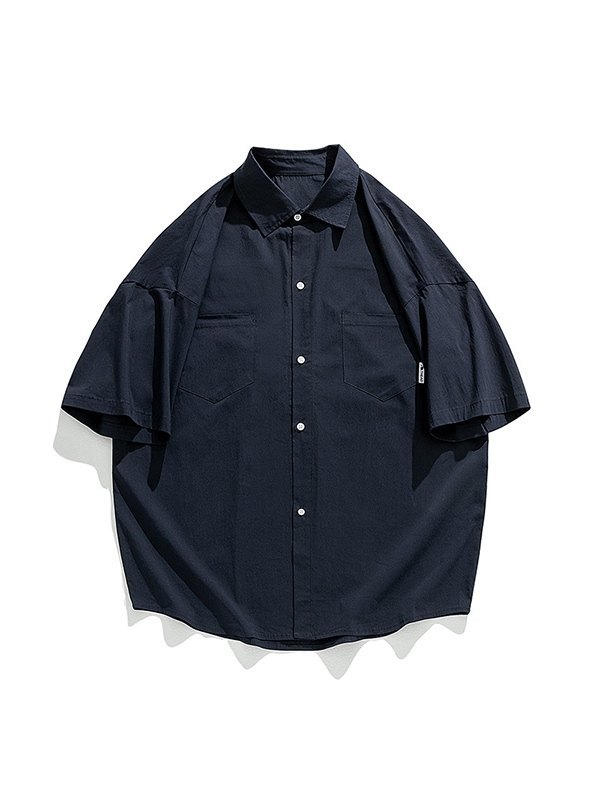 Men's Pocket Front Short Sleeve Button Up Shirt-3